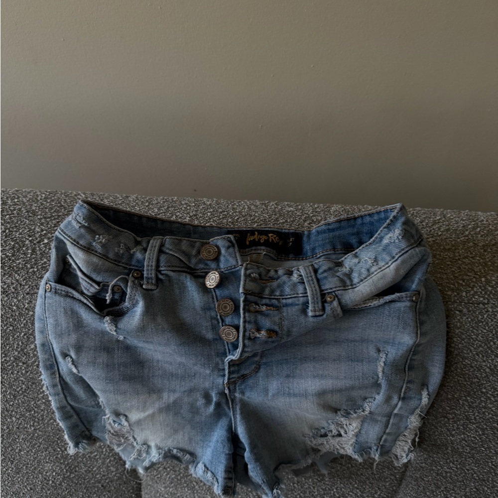 Light Blue Distressed Denim Women’s Shorts